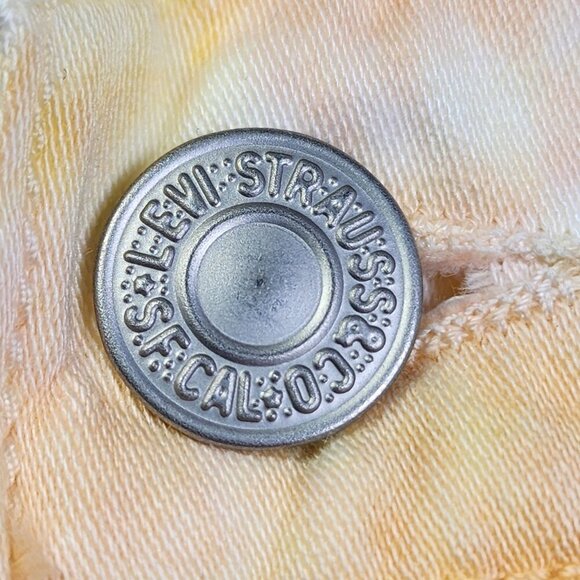 Levis Tie-Dye Jeans Size 32x30 Yellow & Orange Cotton Casual Relaxed F - Picture 3 of 15